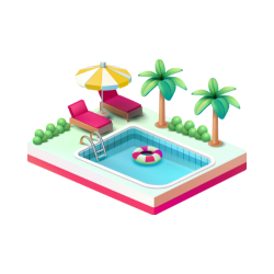 Half Olympic-size swimming pool